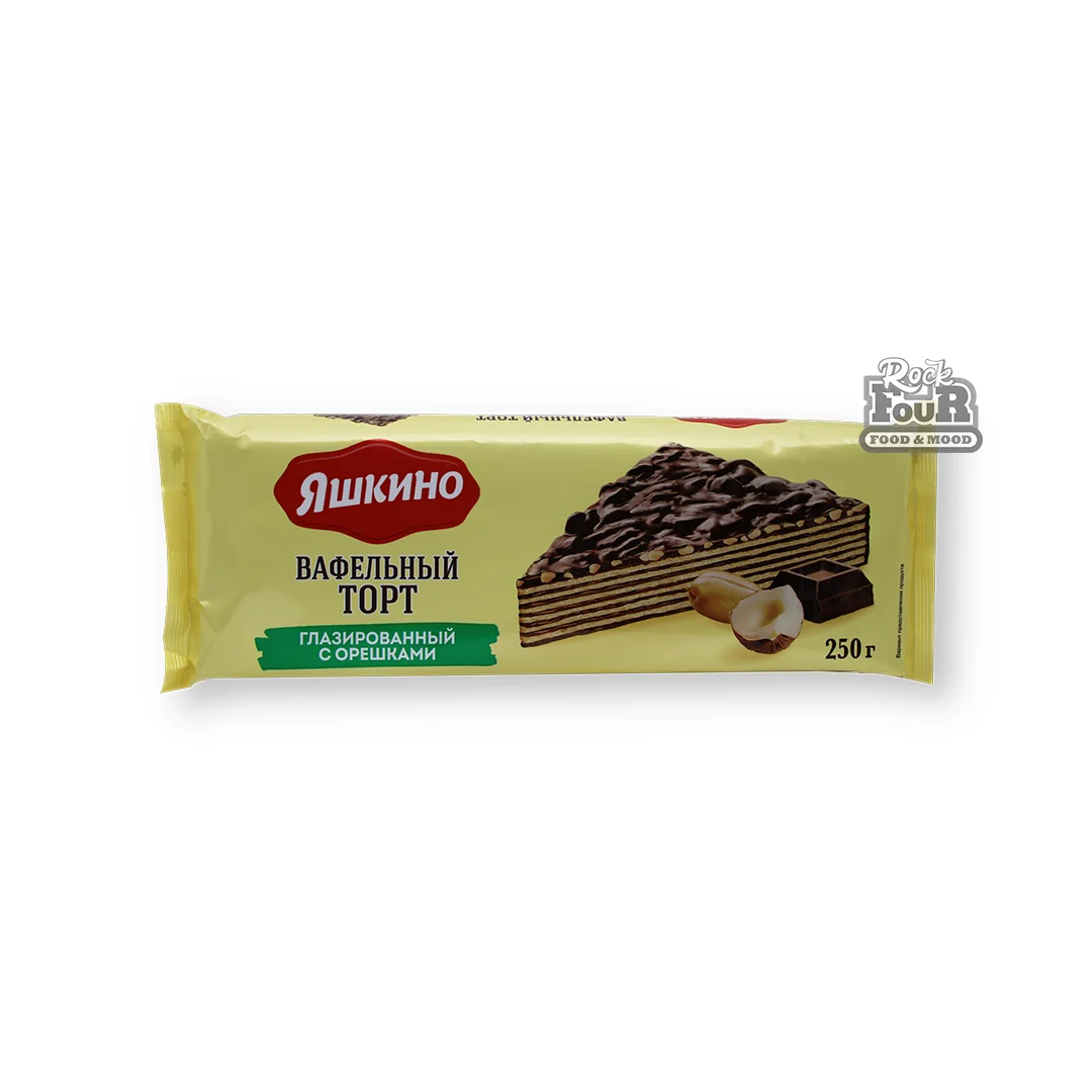 Waffle cake "Yashkino" glazed walnut 250g